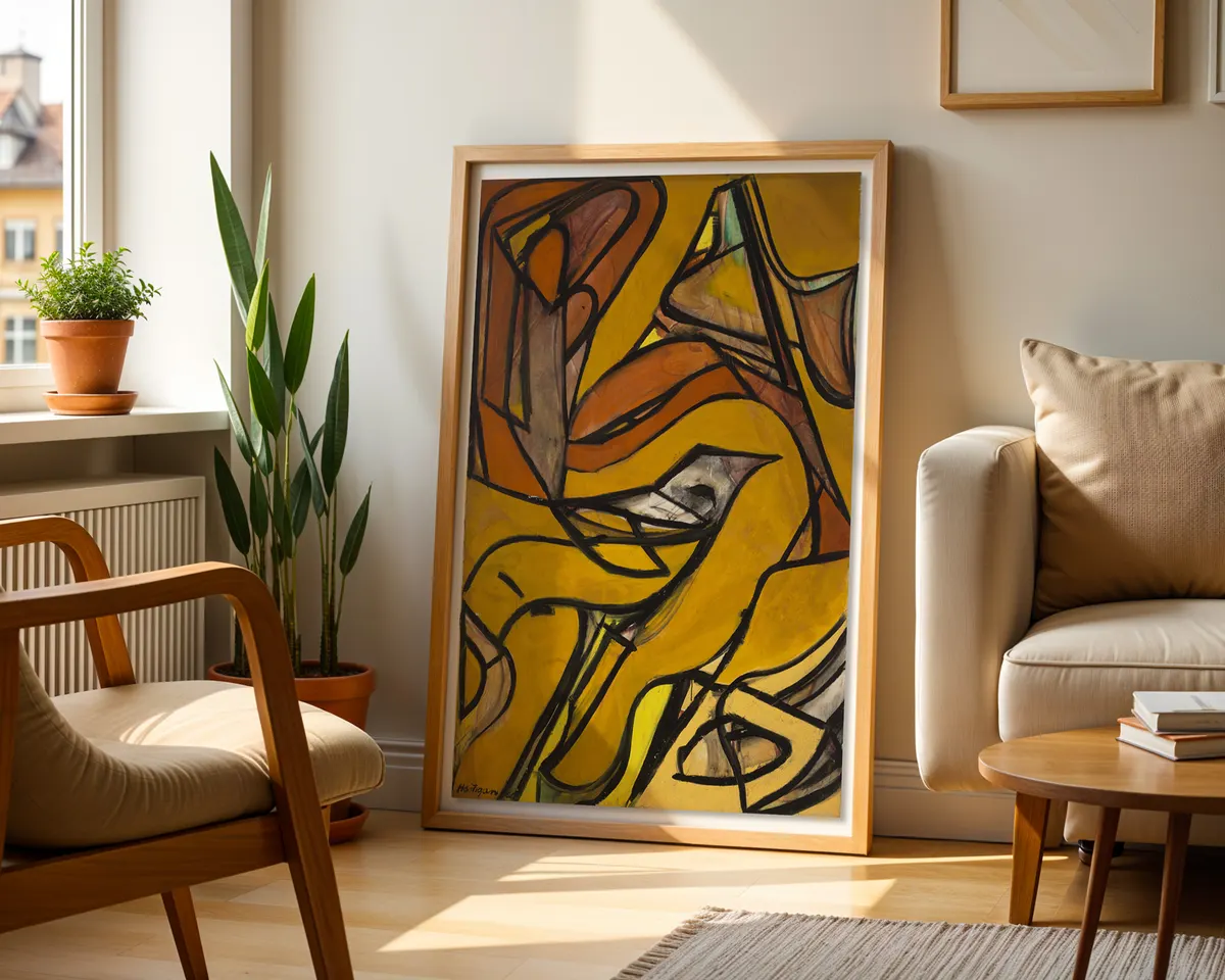 Grace Hartigan-inspired Harvester abstract expressionist art poster print, bold searching gestural composition, New York School visual language, raw expressive mark-making design, mid-20th century American art movement, female abstract expressionist aesthetic, archival quality print, serious art collector wall piece, abstract expressionist home décor, American art history print, female painter history gift. — photo 2