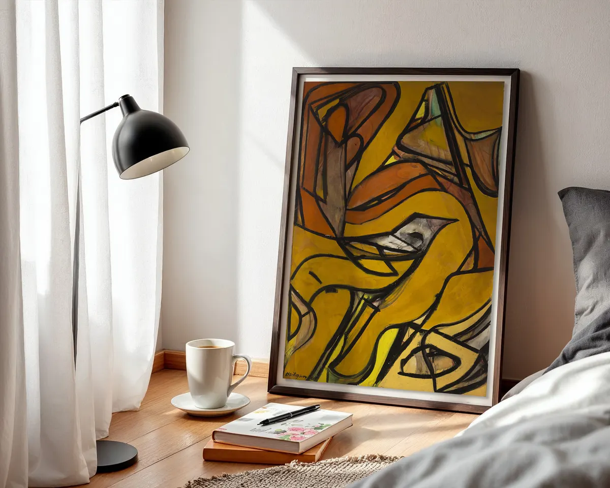 Grace Hartigan-inspired Harvester abstract expressionist art poster print, bold searching gestural composition, New York School visual language, raw expressive mark-making design, mid-20th century American art movement, female abstract expressionist aesthetic, archival quality print, serious art collector wall piece, abstract expressionist home décor, American art history print, female painter history gift. — photo 3