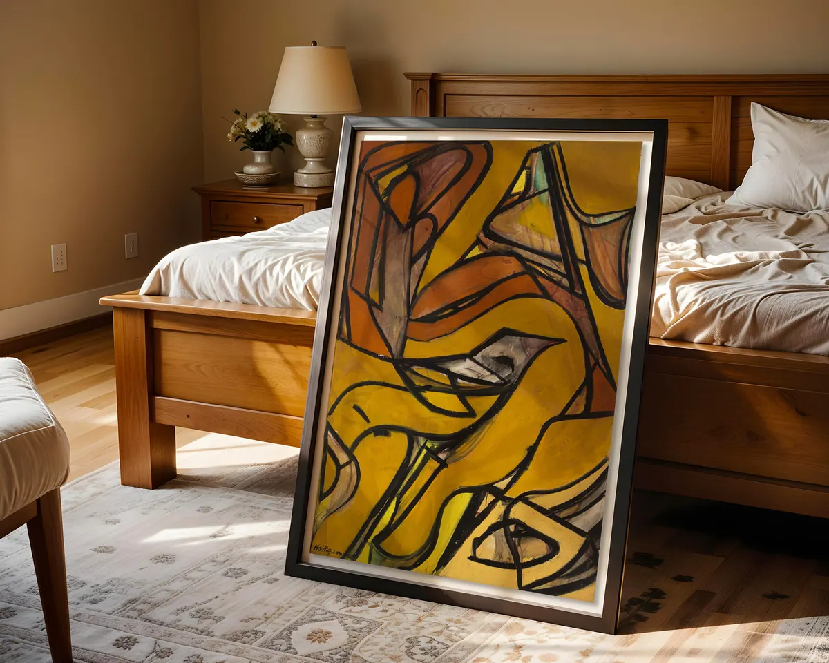 Grace Hartigan-inspired Harvester abstract expressionist art poster print, bold searching gestural composition, New York School visual language, raw expressive mark-making design, mid-20th century American art movement, female abstract expressionist aesthetic, archival quality print, serious art collector wall piece, abstract expressionist home décor, American art history print, female painter history gift. — photo 4