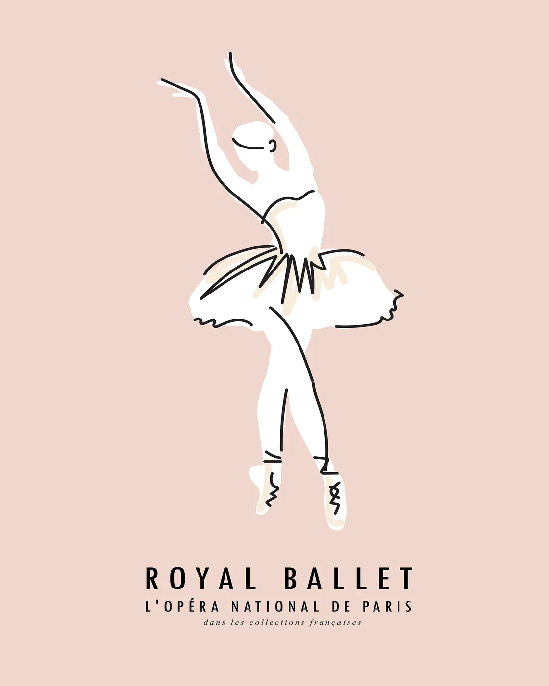 Vintage style ballet poster with elegant programme-inspired design and warm stage lighting tones.