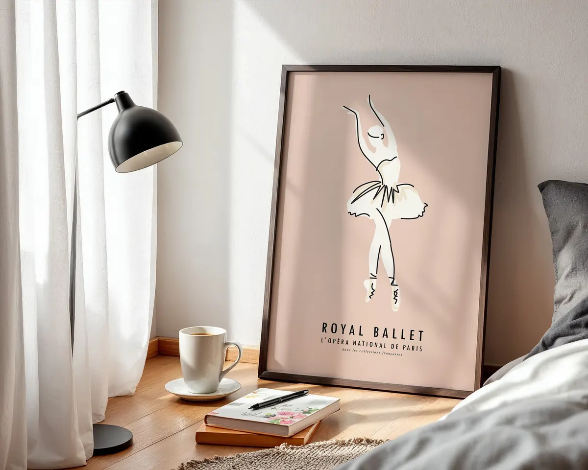 Vintage style ballet poster with elegant programme-inspired design and warm stage lighting tones. — photo 3