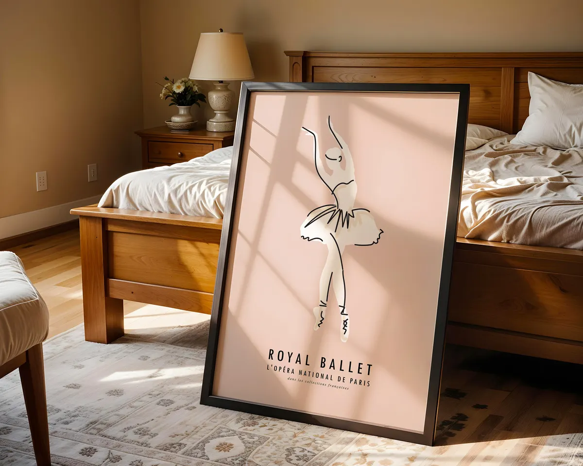 Vintage style ballet poster with elegant programme-inspired design and warm stage lighting tones. — photo 4