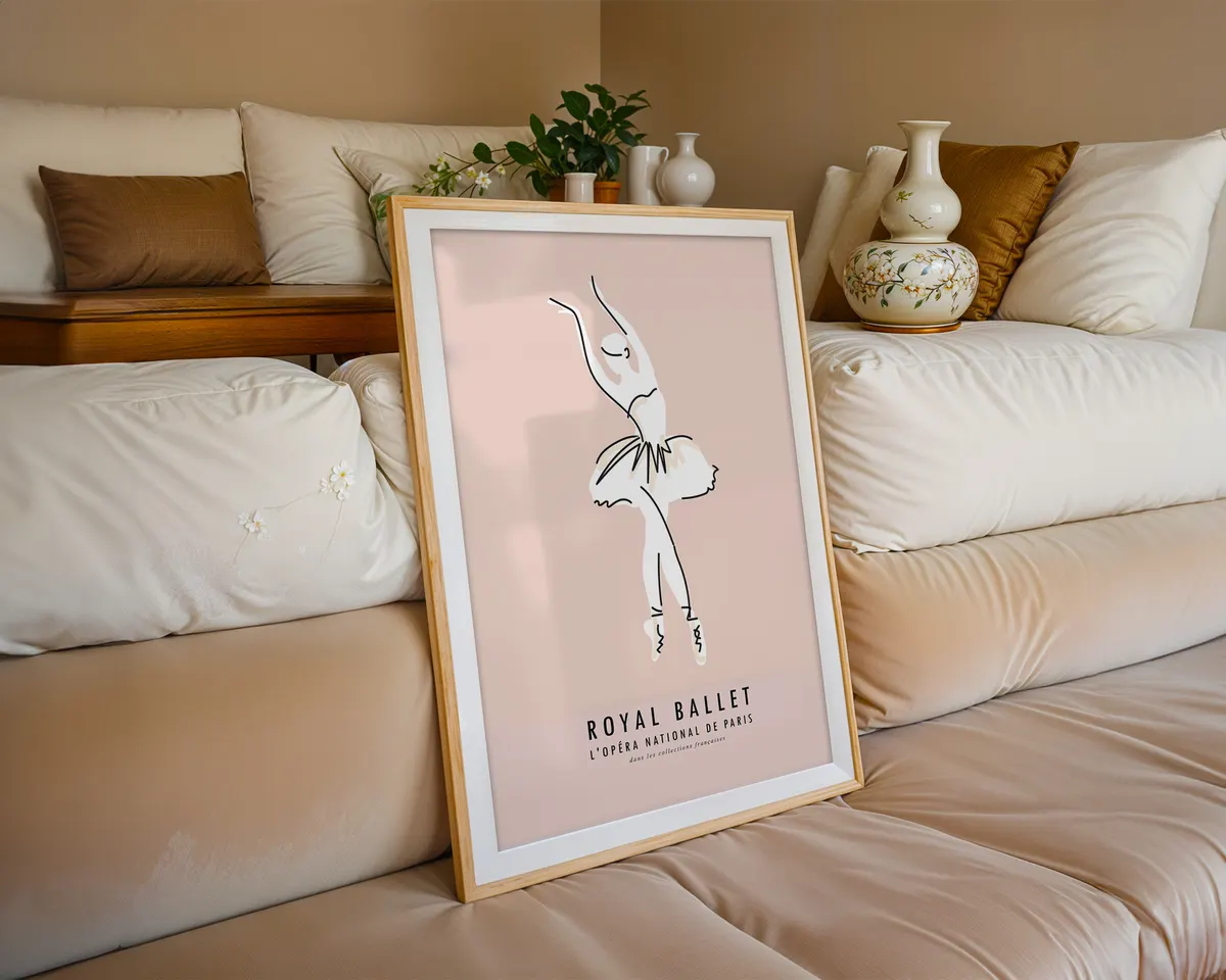 Vintage style ballet poster with elegant programme-inspired design and warm stage lighting tones. — photo 6