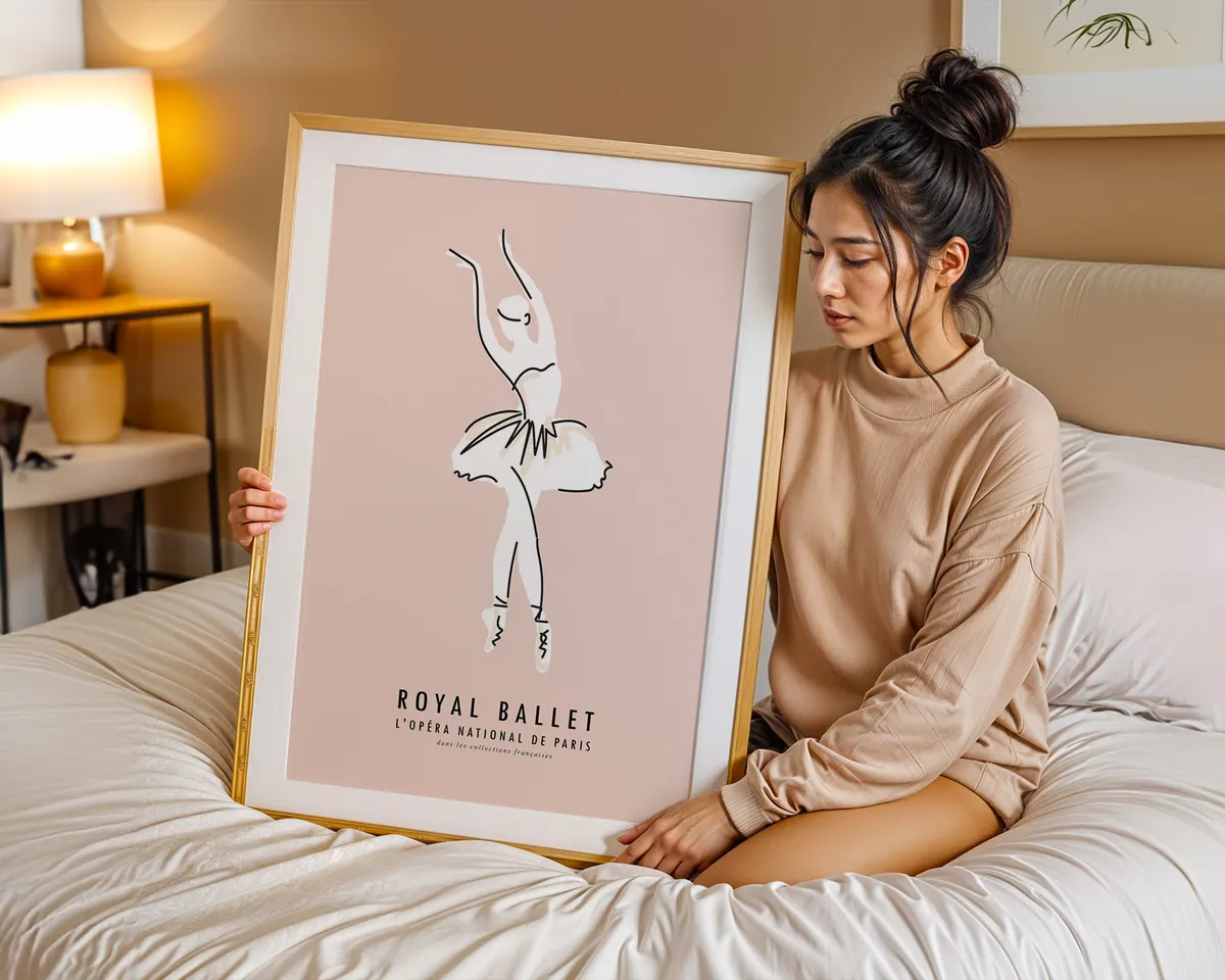 Vintage style ballet poster with elegant programme-inspired design and warm stage lighting tones. — photo 7