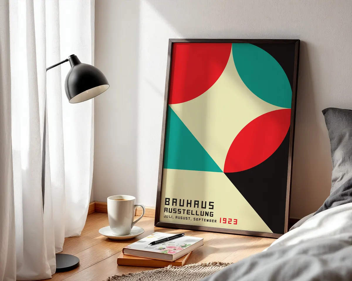 Third Bauhaus geometric poster completing a matching set of three with systematic modernist design. — photo 3
