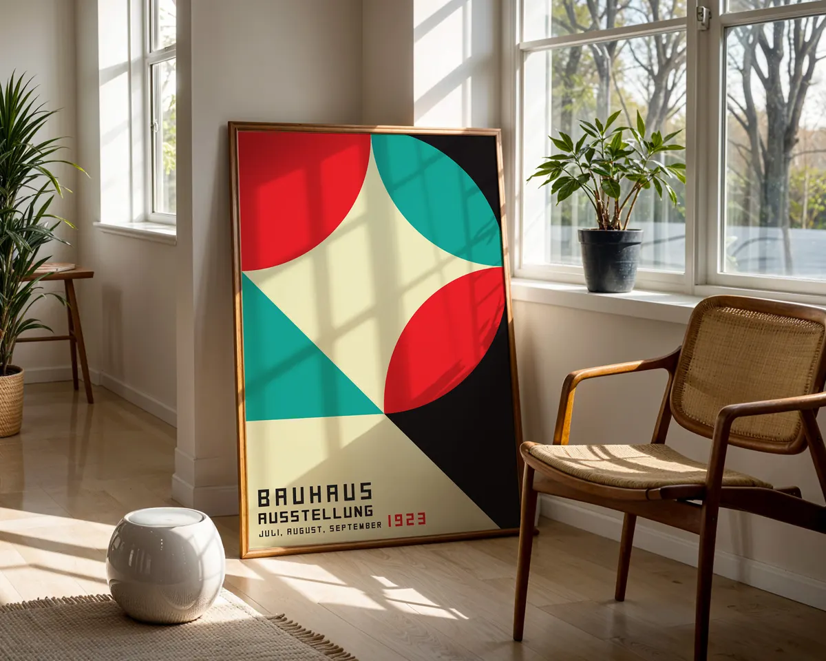 Third Bauhaus geometric poster completing a matching set of three with systematic modernist design. — photo 5