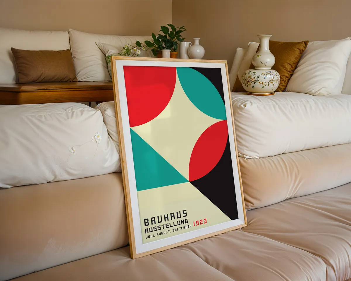Third Bauhaus geometric poster completing a matching set of three with systematic modernist design. — photo 6