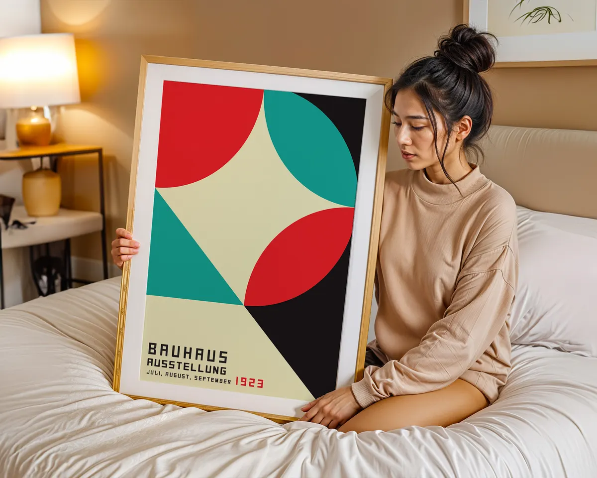Third Bauhaus geometric poster completing a matching set of three with systematic modernist design. — photo 7