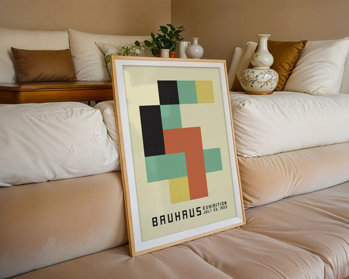 Black and white Bauhaus poster with a doubled letterform composition in precise modernist typography. — photo 6