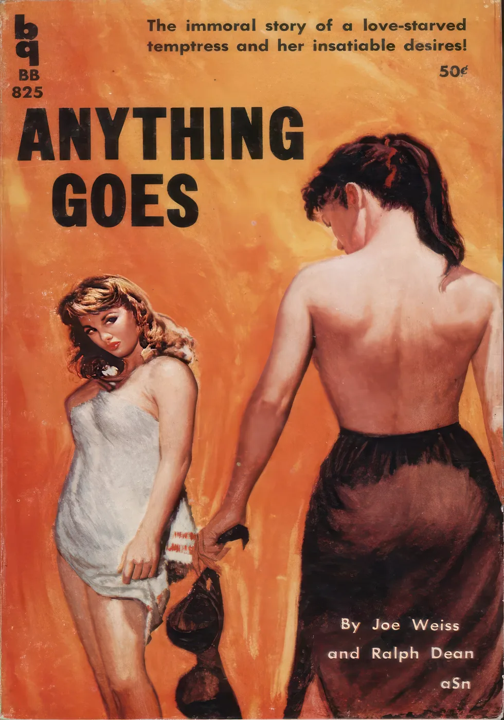 Vintage style Broadway musical poster for Anything Goes with bold theatrical typography and warm retro tones.