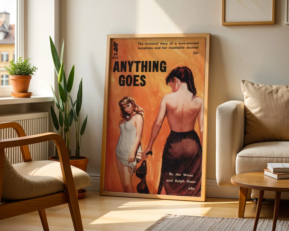 Vintage style Broadway musical poster for Anything Goes with bold theatrical typography and warm retro tones. — photo 2