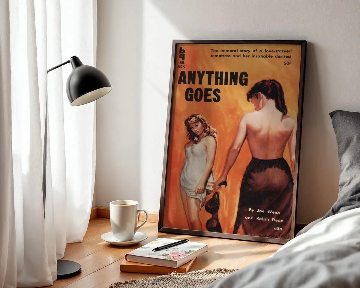 Vintage style Broadway musical poster for Anything Goes with bold theatrical typography and warm retro tones. — photo 3
