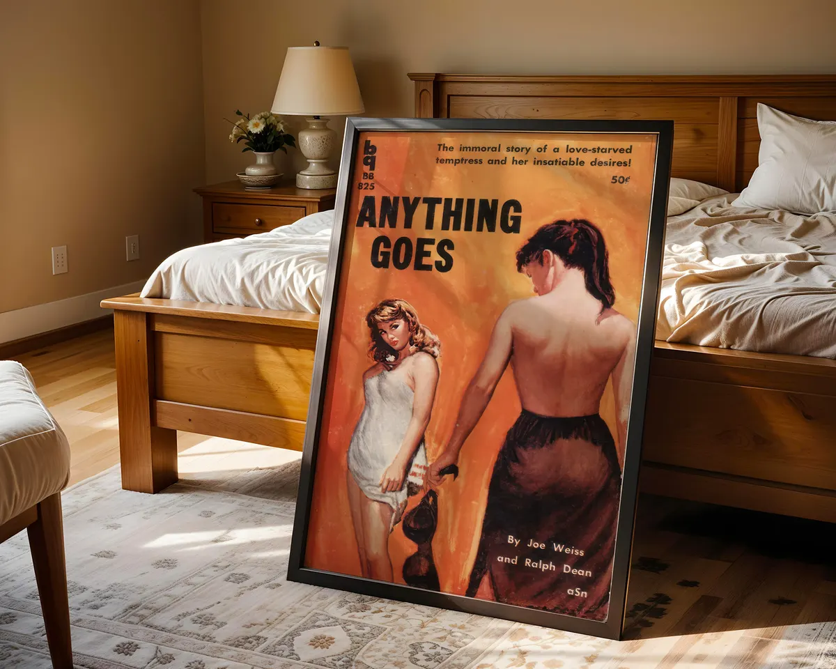 Vintage style Broadway musical poster for Anything Goes with bold theatrical typography and warm retro tones. — photo 4