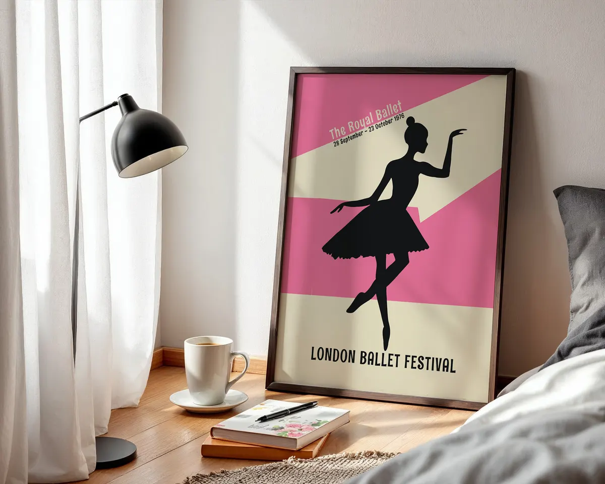 Contemporary graphic poster of a ballerina en pointe in a bold dynamic dance composition. — photo 3