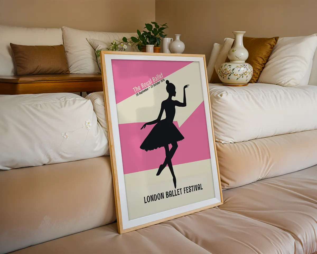 Contemporary graphic poster of a ballerina en pointe in a bold dynamic dance composition. — photo 6