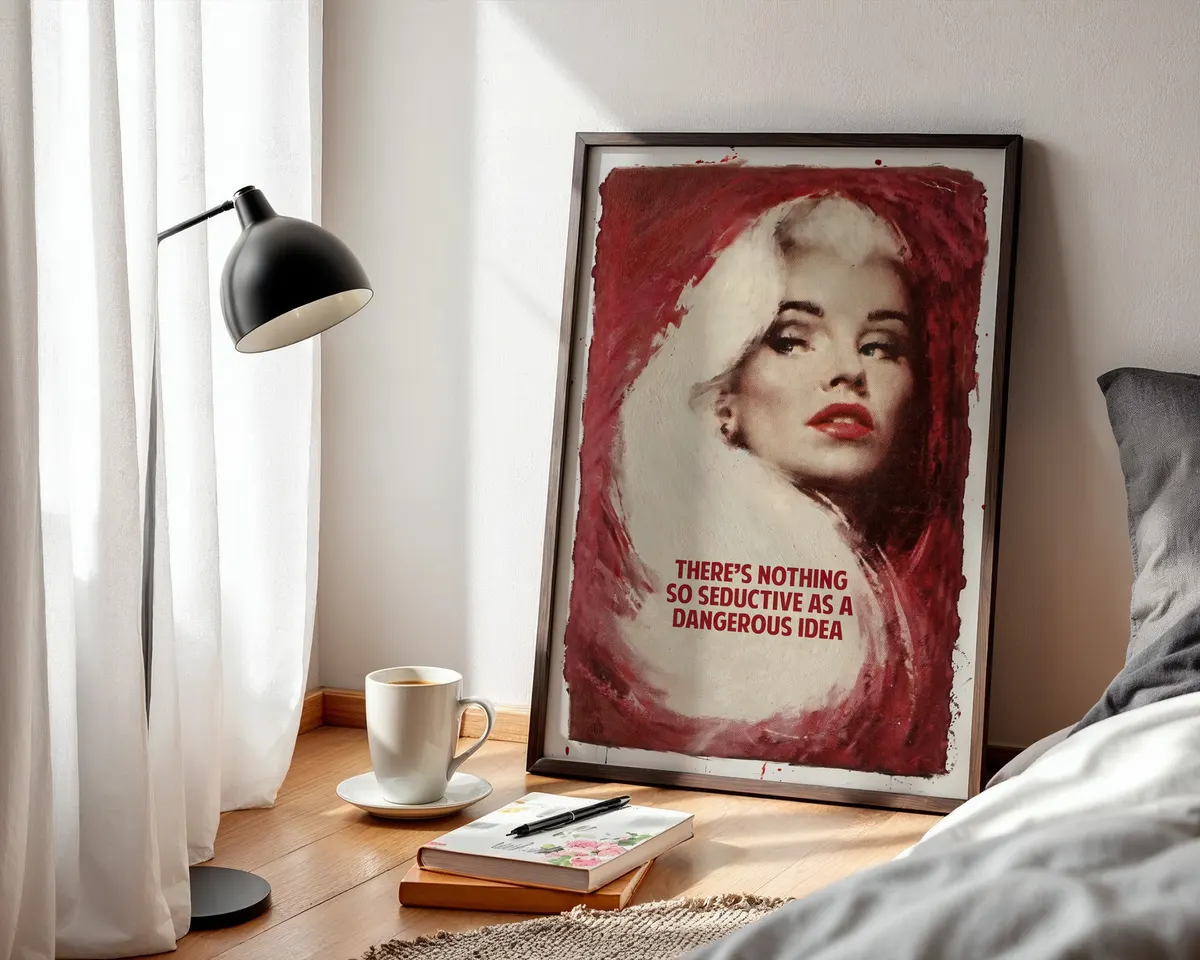 Moody dark art poster with shadowy seductive composition in a rich dramatic palette. — photo 3