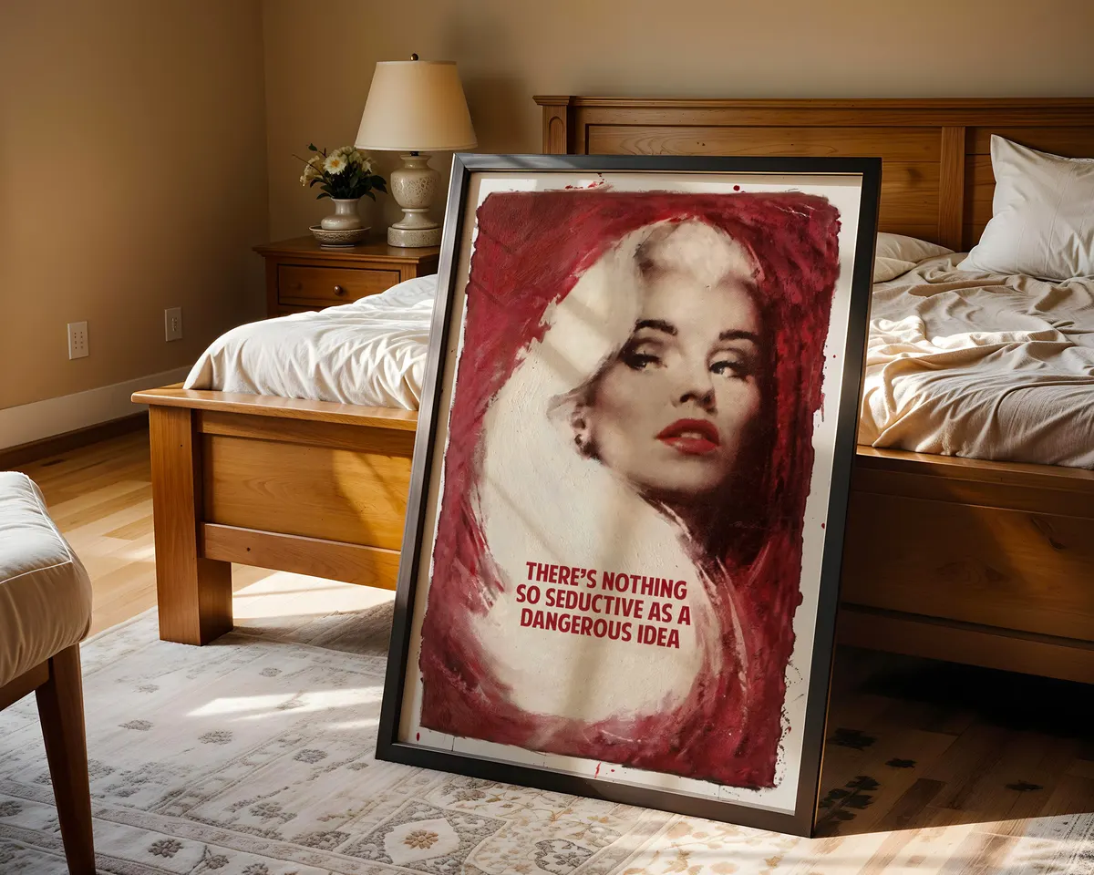 Moody dark art poster with shadowy seductive composition in a rich dramatic palette. — photo 4