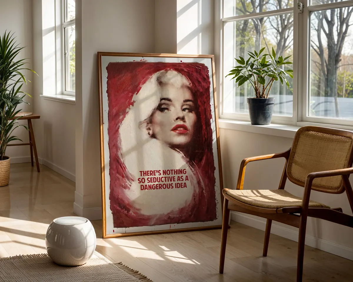 Moody dark art poster with shadowy seductive composition in a rich dramatic palette. — photo 5