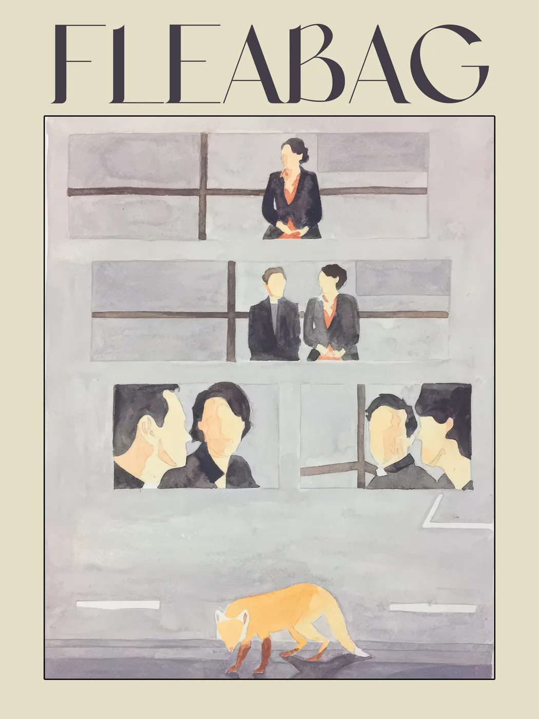 Second illustrated portrait poster of a sarcastic modern woman in bold expressive graphic style.