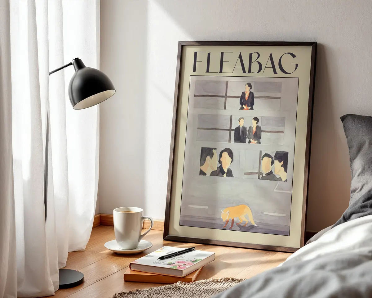 Second illustrated portrait poster of a sarcastic modern woman in bold expressive graphic style. — photo 3