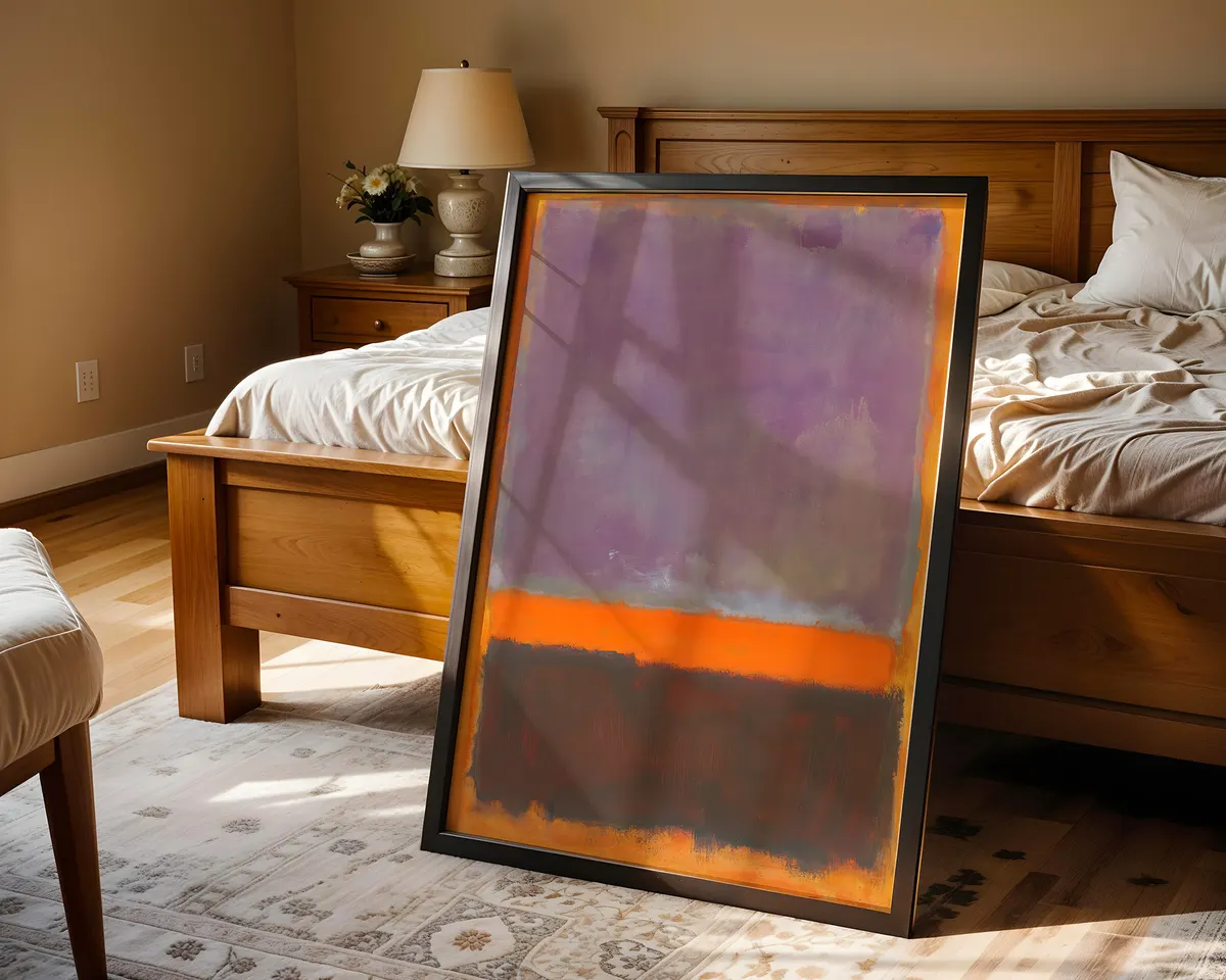 Rothko style abstract colour field poster in warm red and orange with soft luminous colour blocks. — photo 4