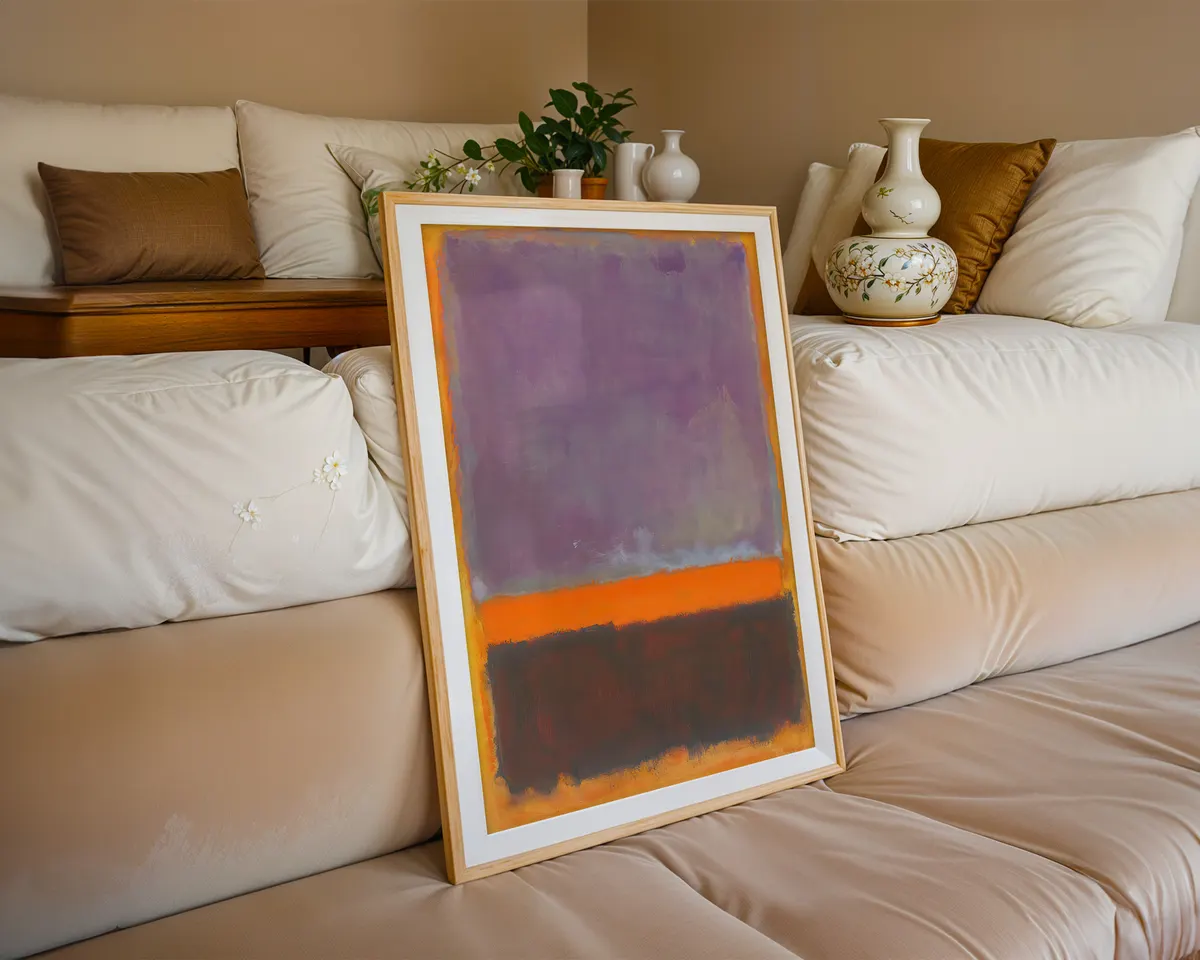 Rothko style abstract colour field poster in warm red and orange with soft luminous colour blocks. — photo 6