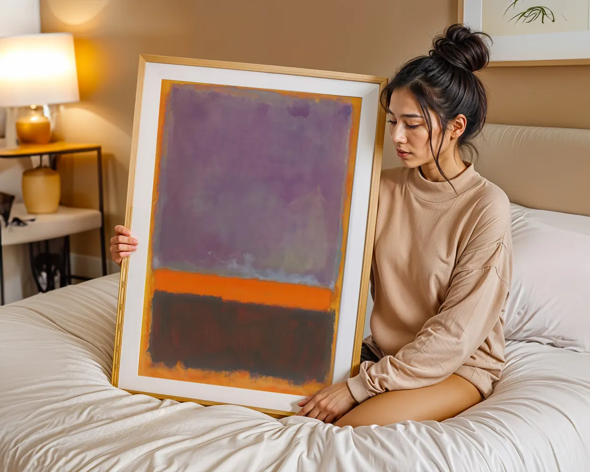 Rothko style abstract colour field poster in warm red and orange with soft luminous colour blocks. — photo 7