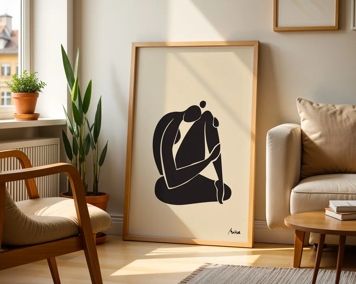 Matisse style Fauvist abstract poster with bold loose gestural shapes in a warm vibrant colour palette. — photo 2
