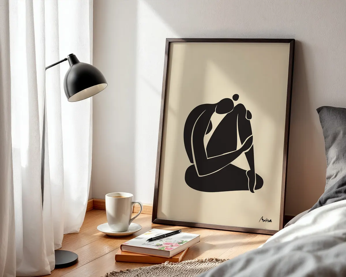 Matisse style Fauvist abstract poster with bold loose gestural shapes in a warm vibrant colour palette. — photo 3