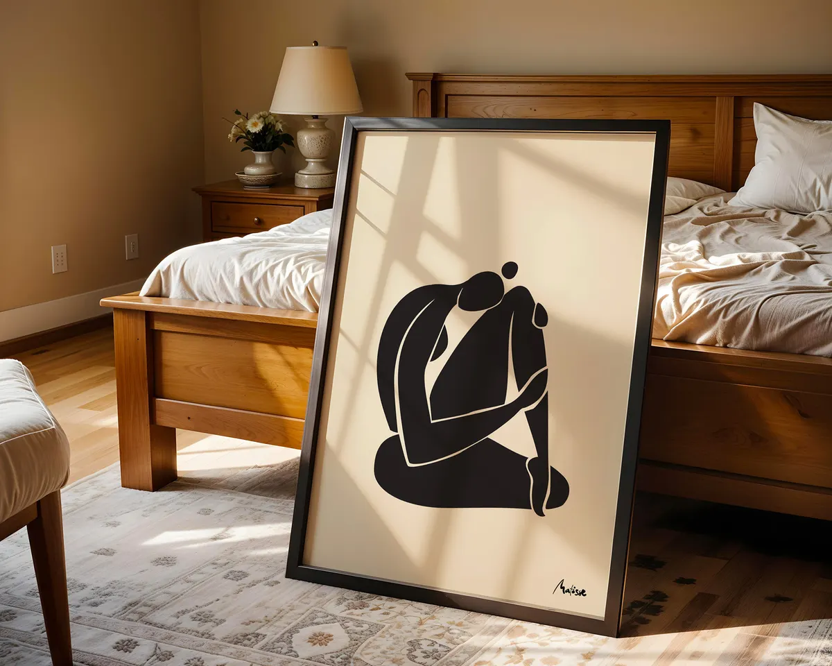 Matisse style Fauvist abstract poster with bold loose gestural shapes in a warm vibrant colour palette. — photo 4