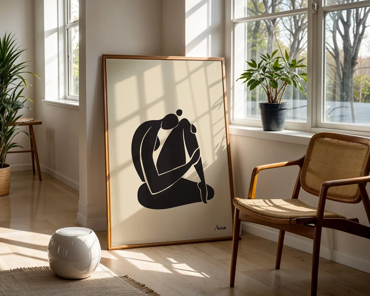 Matisse style Fauvist abstract poster with bold loose gestural shapes in a warm vibrant colour palette. — photo 5