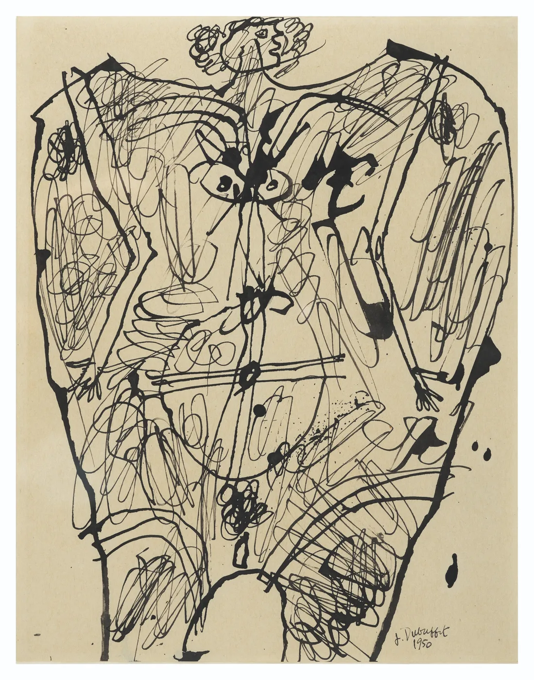 Second Jean Dubuffet-inspired Art Brut abstract poster print, raw untitled compositional language, outsider art visual philosophy, primitive mark-making aesthetic design, French avant-garde movement, bold abstract gestural composition, archival quality print, Art Brut collector wall art, raw home décor statement, avant-garde gallery print, art history inspired piece.