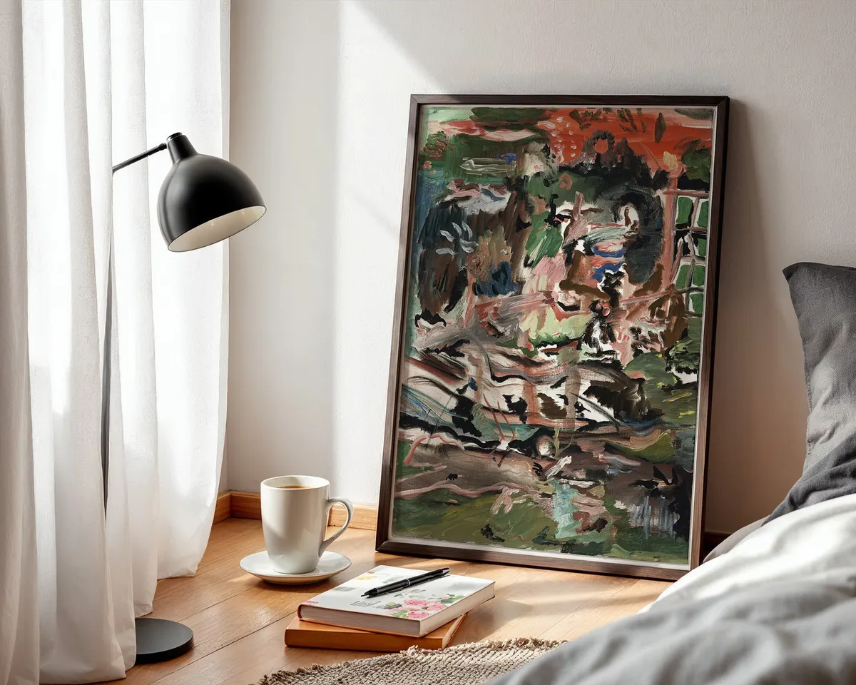 Cecily Brown-inspired neo-expressionist abstract art poster print, fluid gestural composition between figuration and abstraction, British contemporary art movement aesthetic, energetic painterly visual language, lush complex mark-making design, archival quality print, neo-expressionist collector wall piece, serious abstract home décor, gallery statement art, British contemporary art history print. — photo 3
