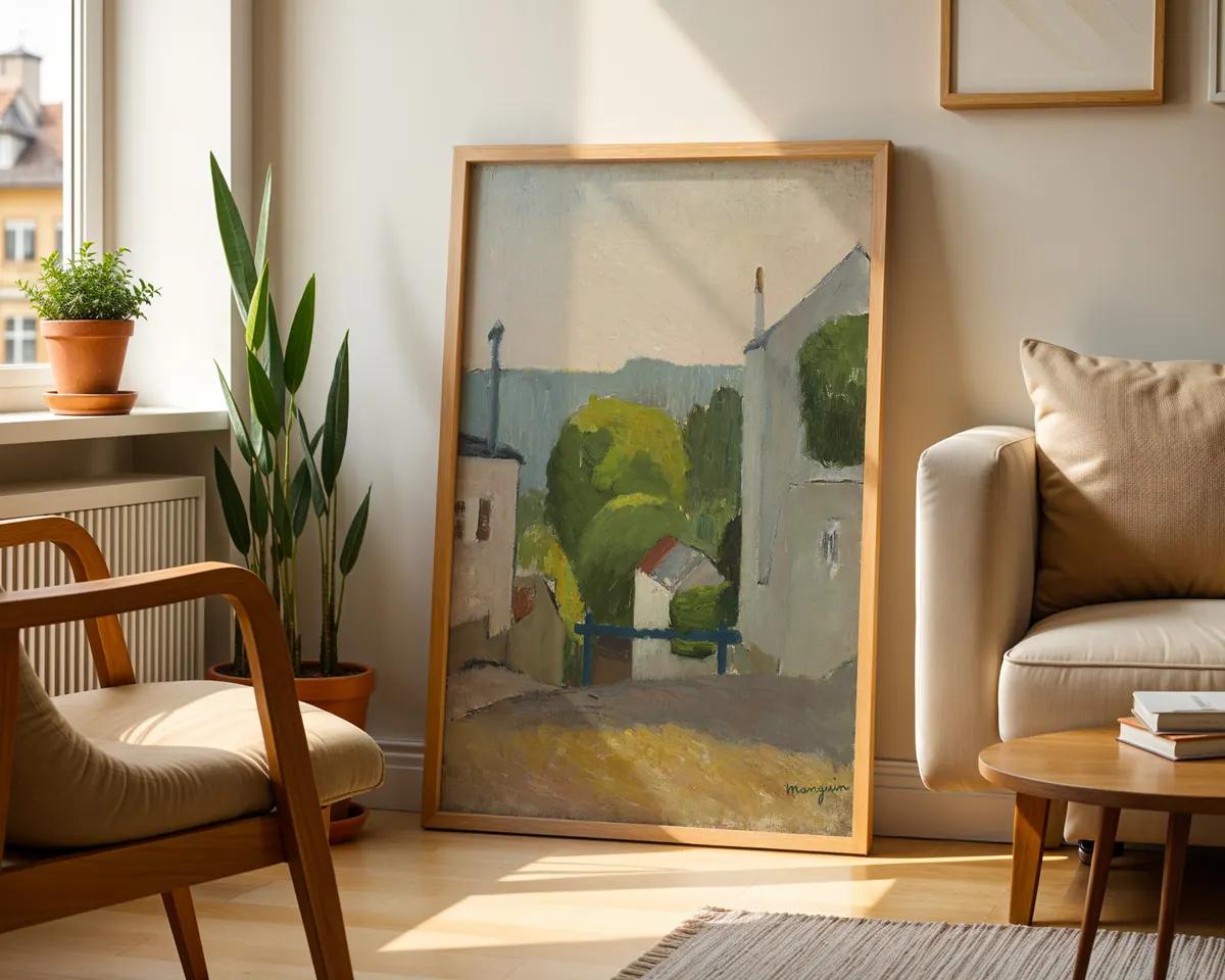 Fauvist French landscape poster in the style of Henri Manguin with warm vibrant colours and loose brushwork. — photo 2