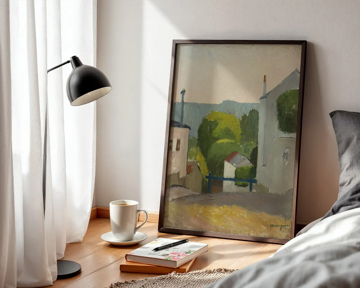 Fauvist French landscape poster in the style of Henri Manguin with warm vibrant colours and loose brushwork. — photo 3