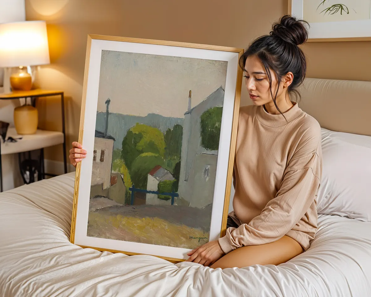 Fauvist French landscape poster in the style of Henri Manguin with warm vibrant colours and loose brushwork. — photo 7