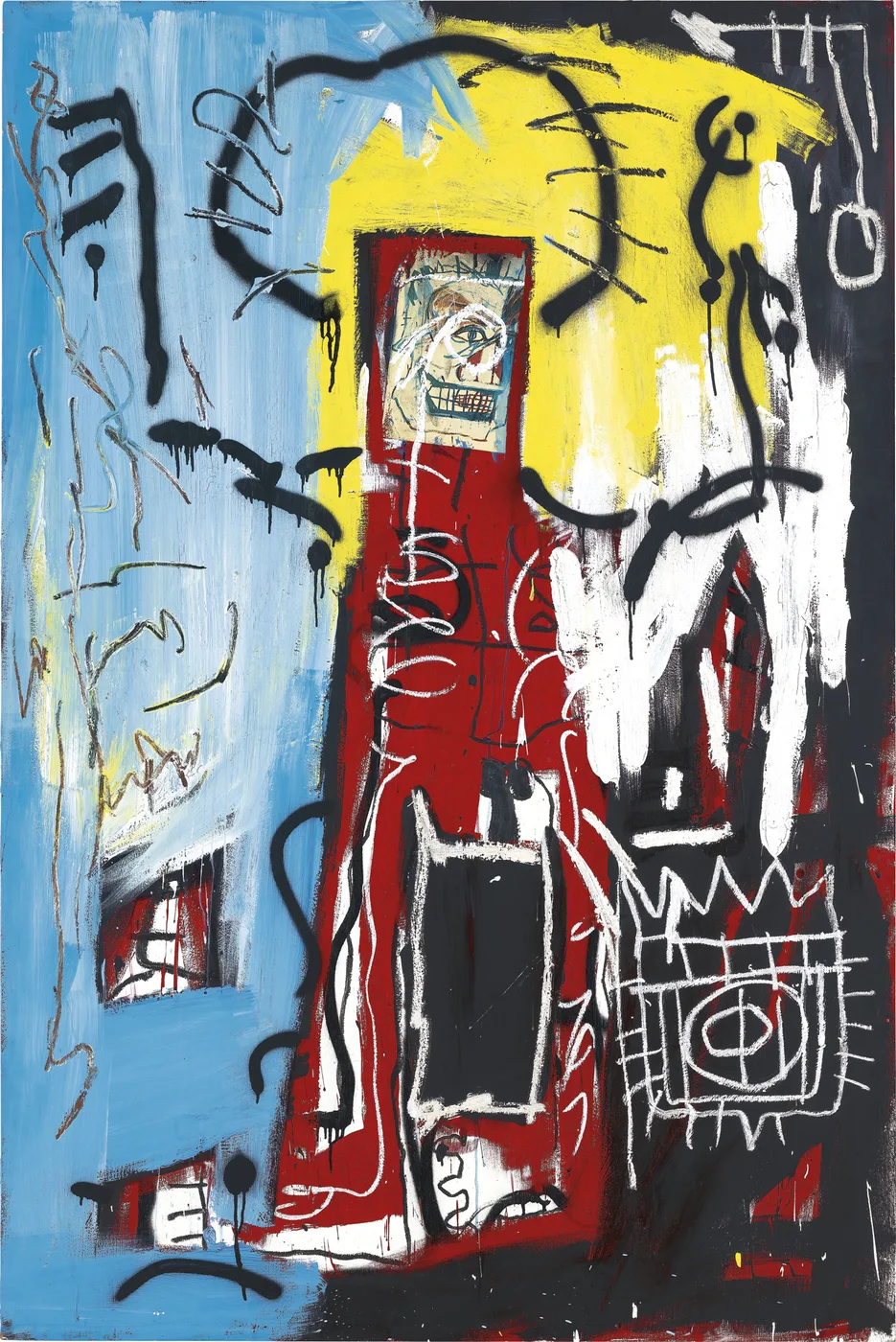 Basquiat-inspired Untitled neo-expressionist art poster print, raw open gestural composition refusing category, 1980s New York street art visual language, expressive mark-making aesthetic design, urban resistance visual philosophy, archival quality print, neo-expressionist art collector wall piece, raw abstract home décor, gallery statement art, Basquiat movement inspired gift, black art history print.