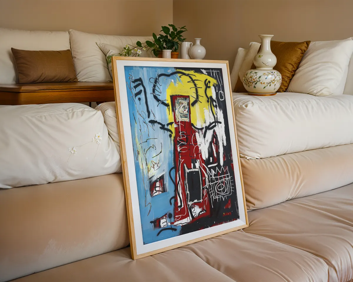 Basquiat-inspired Untitled neo-expressionist art poster print, raw open gestural composition refusing category, 1980s New York street art visual language, expressive mark-making aesthetic design, urban resistance visual philosophy, archival quality print, neo-expressionist art collector wall piece, raw abstract home décor, gallery statement art, Basquiat movement inspired gift, black art history print. — photo 6