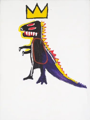 Gallery-style exhibition poster with bold neo-expressionist street art composition and museum typography.