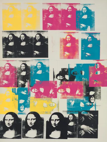 Art print of the Mona Lisa by Leonardo da Vinci with warm amber tones and classic Renaissance composition.