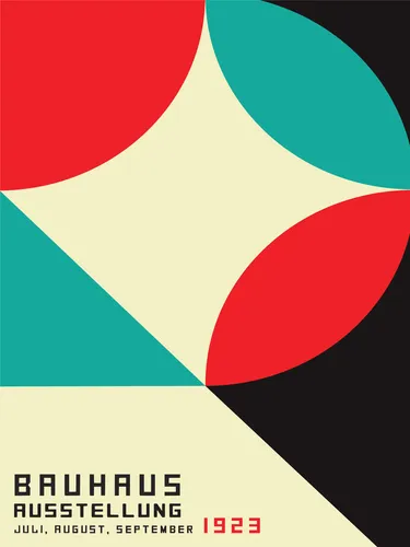 Third Bauhaus geometric poster completing a matching set of three with systematic modernist design.