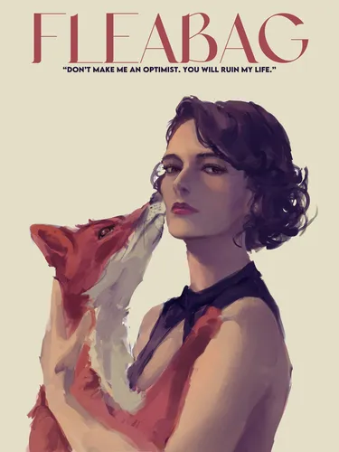 Illustrated portrait poster of a witty sharp-eyed woman in a bold graphic style with dark comedy spirit.
