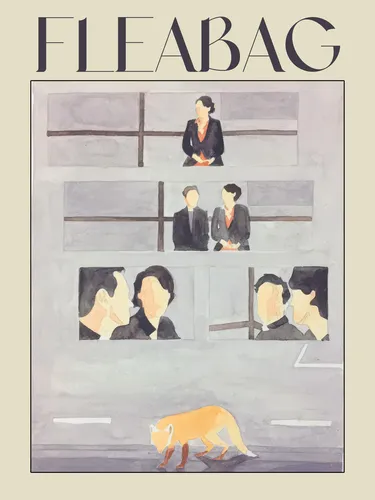 Second illustrated portrait poster of a sarcastic modern woman in bold expressive graphic style.