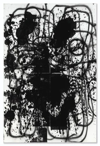 Christopher Wool-inspired contemporary text art poster print, word-as-image conceptual visual language, bold stencil letterform composition, New York contemporary art movement aesthetic, direct-as-ambiguous communication design, archival quality print, conceptual art collector wall piece, text art home décor statement, contemporary gallery art, word art history print, serious art lover gift.